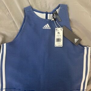 Adidas Blue and White Striped w back zipper NWT size XL